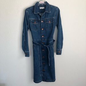 Madewell Blue Long Sleeve Denim Dress